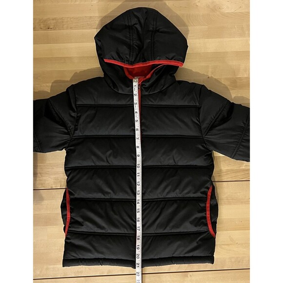 Youth/Kids Puffer Winter Jacket by Faded Glory Size M (8), Black and Red - Picture 9 of 10